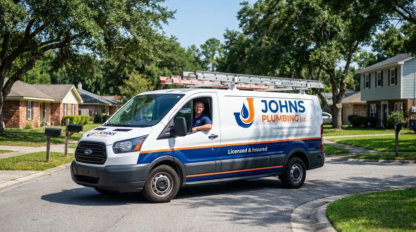 Johns Plumbing LLC service van in Wildwood, NJ